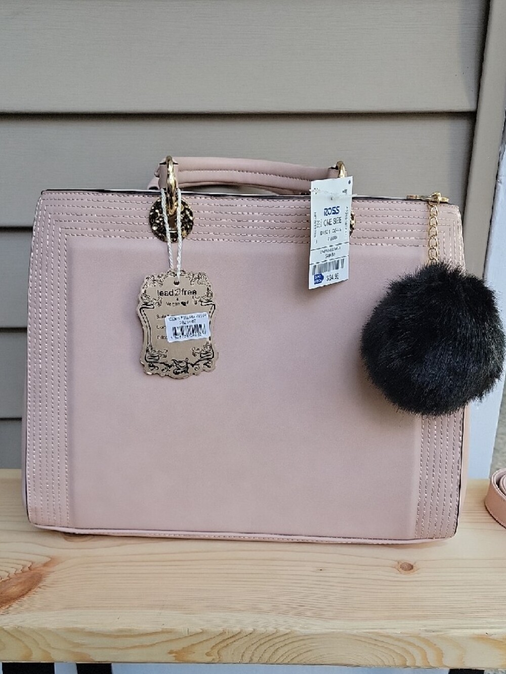 Blush Pink Top-Handle Satchel with Detachable Strap